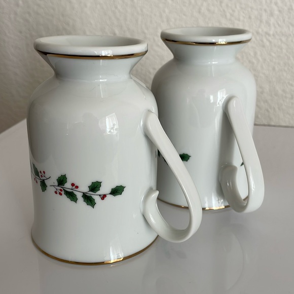 Sanyei Vintage Christmas Footed Mugs Japan Set of 2 - Picture 7 of 13